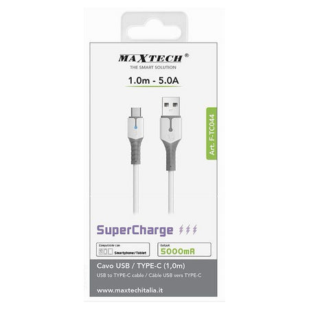 Cavo Usb A Type-c 1 Metro 5 A Supercharge Ricarica Dati Smartphone Tablet F-tc044