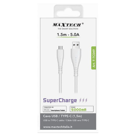 Cavo Usb A Type-c 1.5 Mt 5 A Supercharge Ricarica Dati Smartphone Tablet F-tc049