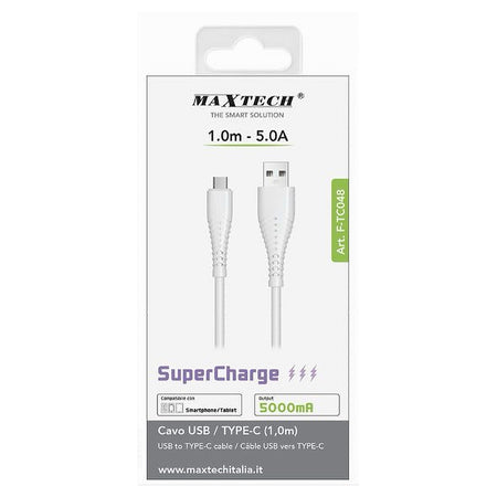 Cavo Usb A Type-c 1mt 5000ma Supercharge Ricarica Dati Smartphone Tablet F-tc048