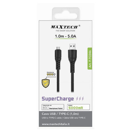 Cavo Usb A Type-c 1mt 5a Supercharge Ricarica Dati Resistente Smartphone F-tc046
