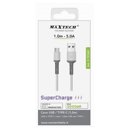 Cavo Usb A Type-c Supercharge Ricarica Dati 1mt 5a Per Smartphone Tablet F-tc042