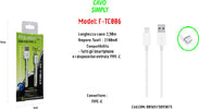 Cavo Usb Di Ricarica Sincronizzazione Simply 2,50mt Smartphone 5v-2100ma Maxtech F-tc006 Cavi Smartphone Trade Shop italia - Napoli, Commerciovirtuoso.it