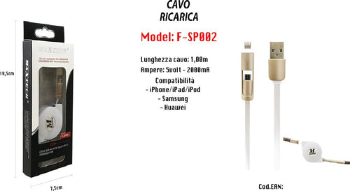 Cavo Usb Filo Ricarica Per Iphone Samsung Huawei 5volt - 2000ma 1mt Maxtech F-sp002 Cavi Smartphone Trade Shop italia - Napoli, Commerciovirtuoso.it