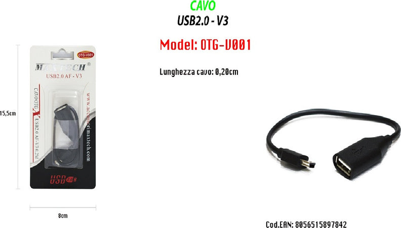 Cavo Usb Per Tastiere Adattatore Otg Smart Stampanti Pc Smartphone Maxtech Otg-v001 Informatica e Videogiochi > Accessori PC > Accessori USB Trade Shop italia - Napoli, Commerciovirtuoso.it