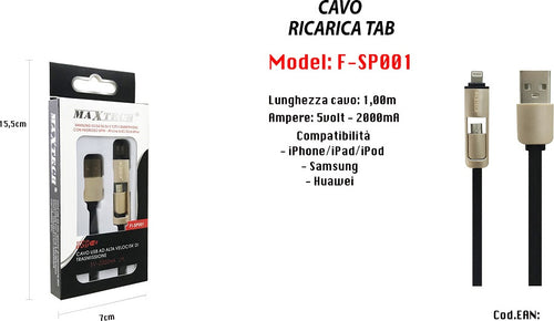 Cavo Usb Ricarica Tab Per Iphone Samsung Huawei 5volt-2000ma 1mt Maxtech F-sp001 Cavi Smartphone Trade Shop italia - Napoli, Commerciovirtuoso.it