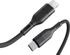 Cavo USB tipe C lightning 1 Metro 27 W Nero in Nylon Intrecciato compatibile iPhone iPad