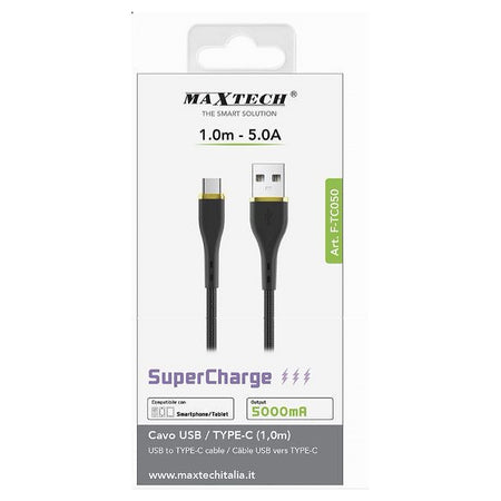 Cavo Usb Type-c 1 Mt Supercharge Ricarica Dati 5 A Per Smartphone Tablet F-tc050