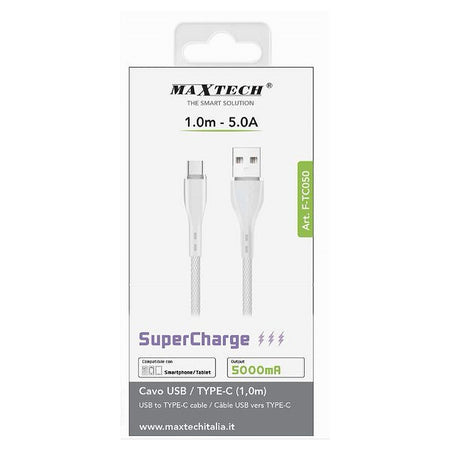 Cavo Usb Type-c 1 Mt Supercharge Ricarica Dati 5 A Per Smartphone Tablet F-tc050
