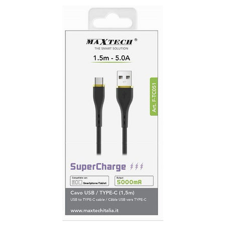 Cavo Usb Type-c 1.5mt Supercharge Ricarica Dati 5a Per Smartphone Tablet F-tc051