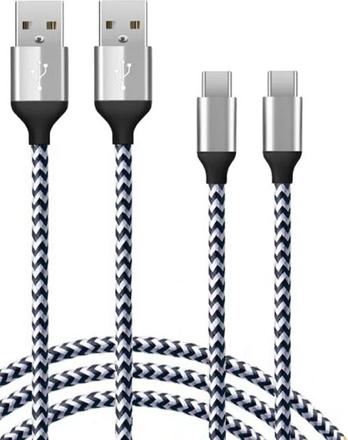 Cavo USB type-C 1Mt 2 Pezzi 3A Ricarica Rapida Nylon Intrecciato compatibile con gli smartphone tablet PC