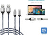 Cavo USB type-C 1Mt 2 Pezzi 3A Ricarica Rapida Nylon Intrecciato compatibile con gli smartphone tablet PC