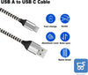 Cavo USB type-C 1Mt 2 Pezzi 3A Ricarica Rapida Nylon Intrecciato compatibile con gli smartphone tablet PC