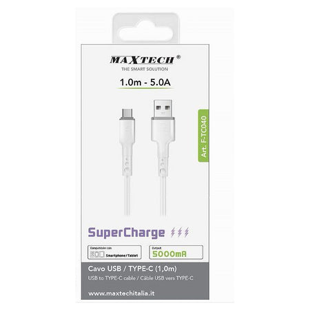 Cavo Usb / Type-c Dati Supercharge Ricarica 1 Mt 5 A Smartphone Tablet F-tc040