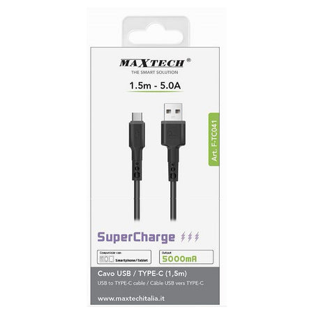 Cavo Usb / Type-c Dati Supercharge Ricarica 1.5 Mt 5 A Smartphone Tablet F-tc041