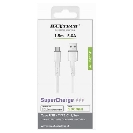 Cavo Usb / Type-c Dati Supercharge Ricarica 1.5 Mt 5 A Smartphone Tablet F-tc041