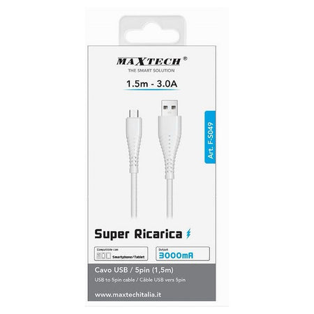 Cavo Usb/micro Usb 1.5 Metri Super Ricarica Dati 3a Per Tablet Smartphone F-s049