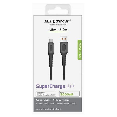 Cavo Usb/type-c 1.5mt 5a Super Carica Trasmissione Dati Smartphone Tablet F-tc053