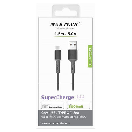 Cavo Usb/type-c Supercharge Ricarica Dati 1.5mt 5a Per Smartphone Tablet F-tc043