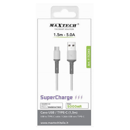 Cavo Usb/type-c Supercharge Ricarica Dati 1.5mt 5a Per Smartphone Tablet F-tc043