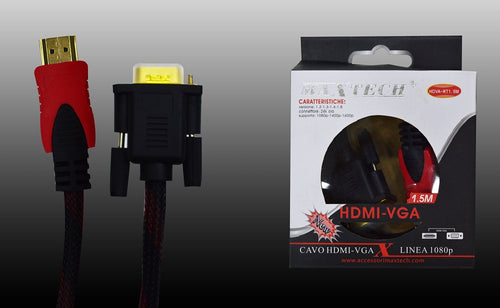 Cavo Vga A Hdmi Telato 1,5mt Segnale Video Pc A Lettori Hdmi Maxtech Hdva-rt1.5m Elettronica e telefonia > Accessori Audio e Video > Cavi Audio e Video Trade Shop italia - Napoli, Commerciovirtuoso.it