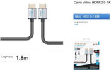 Cavo Video Hdmi 2.0 4k Da 1.8 Metri High Speed Tv Monitor Audio Video Hd2.0-1.8m Elettronica e telefonia > Accessori Audio e Video > Cavi Audio e Video Trade Shop italia - Napoli, Commerciovirtuoso.it