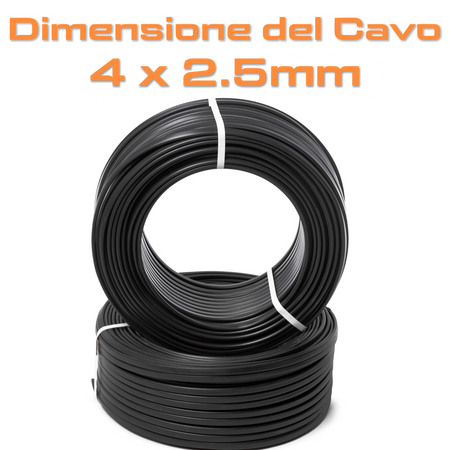 PROLUNGA ELETTRICA TRIFASE 4 POLI INDUSTRIALE PROFESSIONALE DA 30 METRI - CAVO IN NEOPRENE 4G2.5