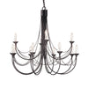Lampadario Classico Carisbrooke Acciaio Nero 12 Luci E14