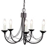 Lampadario Classico Carisbrooke Acciaio Nero 5 Luci E14