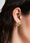 Orecchini eva serpende oro+pietre clear