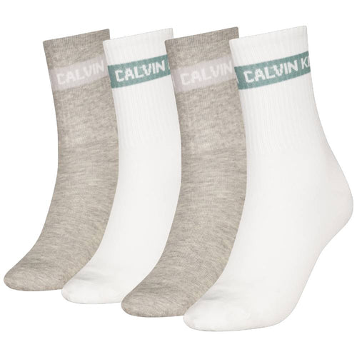 Calvin Klein donna pack 4 calze bianco grigio 701235385002801