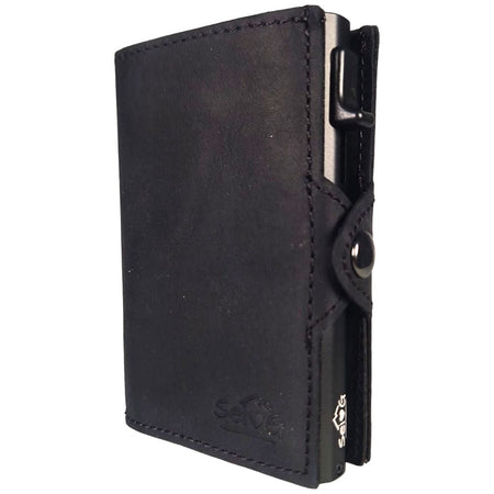 Sei G portacarte safe magnetic nero con custodia in pelle nera