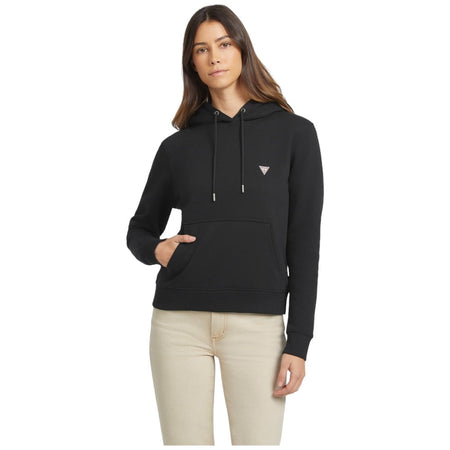 Guess felpa nera cappuccio mini logo W4YQ04KC811JBLK Felpe Guess Jeans