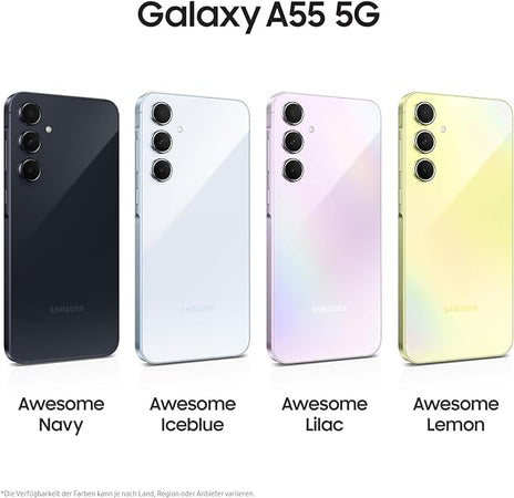 Samsung Galaxy A55 5G 8Gb Ram 128Gb Dual Sim Awesome Iceblu + Cover Clear Case Omaggio Usato