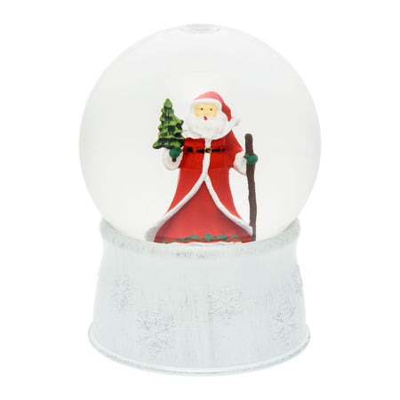 Sfera in vetro palla di neve decorata luminosa con led a luce bianco caldo ø13cm