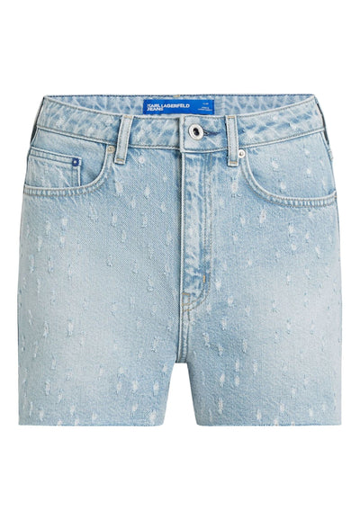 KARL LAGERFELD PANTALONCINO KLJ MR SHORT BOUCLE DENIM da donna