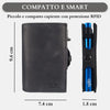 Sei G portacarte safe magnetic royal con custodia in pelle nera