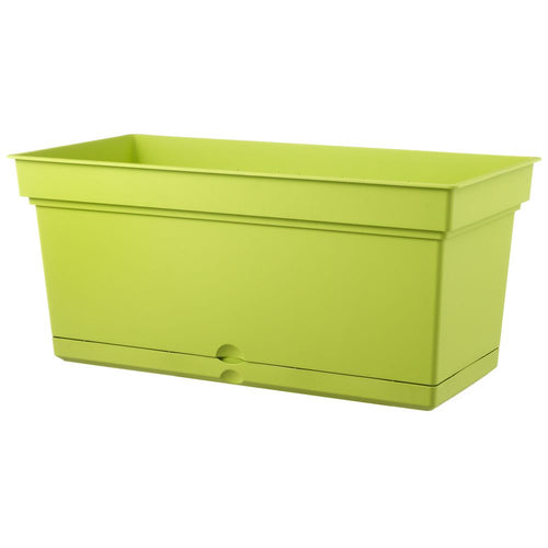 Vaso rettangolare ''Aqua Elements con sottovaso'' in plastica colorati da esterno e giardino per fiori e piante