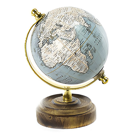 Mappamondo con base in legno, decorazione per interno