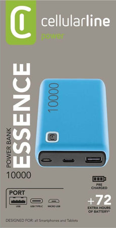 Cellularline-Powerbank-Essence-Universale-Usb-a-10000mah-Blu
