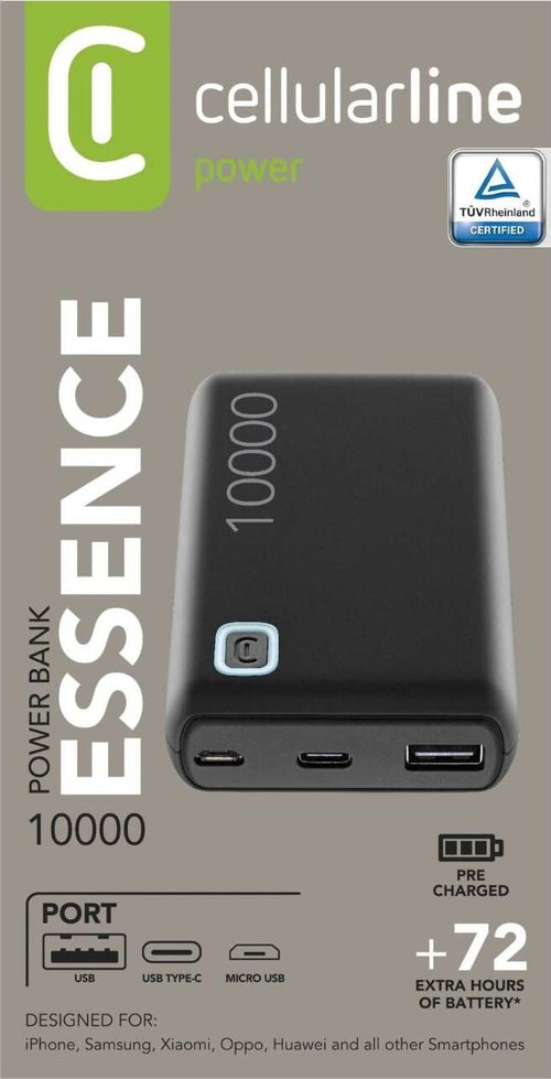 Cellularline-Powerbank-Essence-Universale-Usb-a-10000mah-Nero