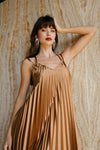 Celye Abito Donna Lungo Plissè Vestito Oro Con Scollo Profondo E Incrocio Su Schiena Moda/Donna/Abbigliamento/Vestiti/Cocktail You Store - Messina, Commerciovirtuoso.it