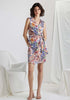 CELYE-|-Abito-fantasia-fiori-con-drappeggio