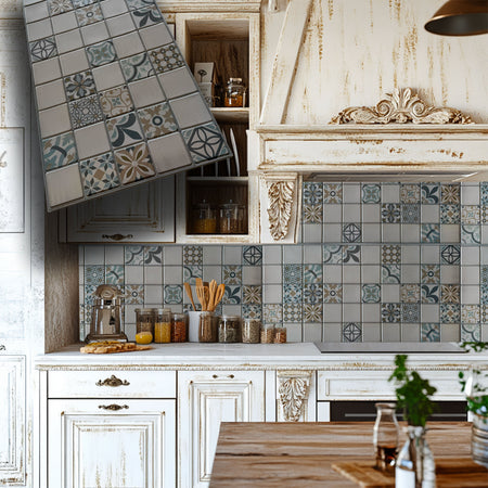 Pannelli 3D Rivestimento a parete in PVC effetto CEMENTINE 96x48cm Realistici, isolanti, idrorepellenti. - Eternal Parquet
