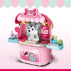 Centro Veterinario Trolley Giocattolo Cane Gioco Kit Cura Animali Accessori 2in1