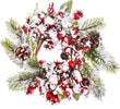 Centrotavola Innevato Natalizio Decorazione Con Bacche Rosse E Pigne Ø 26 Cm Casa e cucina/Decorazioni per interni/Accessori decorativi/Ghirlande La Zappa - Altamura, Commerciovirtuoso.it