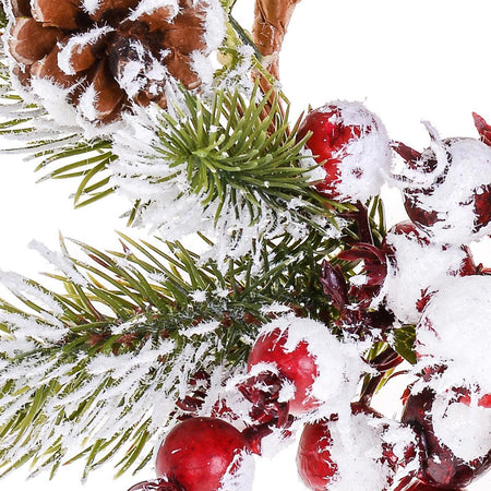 Centrotavola innevato natalizio decorazione con bacche rosse e pigne ø 26 cm Casa e cucina/Decorazioni per interni/Candele e portacandele/Candele/Candele a colonna MagiediNatale.it - Altamura, Commerciovirtuoso.it