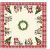 Centrotavola natalizio holly 93x93 cm in cotone gobelin -  vingi
