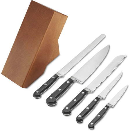 Ceppo Coltelli In Legno Blocco Coltelli 5 Fori Con Coltelli Forgiati Ausonia - 96403