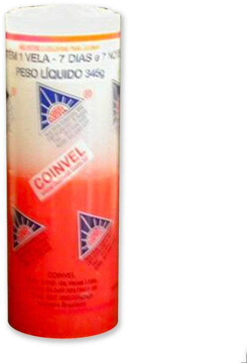 Cer041 Candela Esoterica Brasiliana Sete Dias Branca/vermelha Bianca/rossa