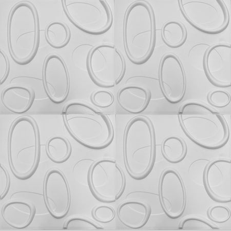 €1,99 Pannello in fibra naturale a parete 3D, rivestimento di lusso 3D 50X50cm BIANCO verniciabile ELLISSI - Eternal Parquet